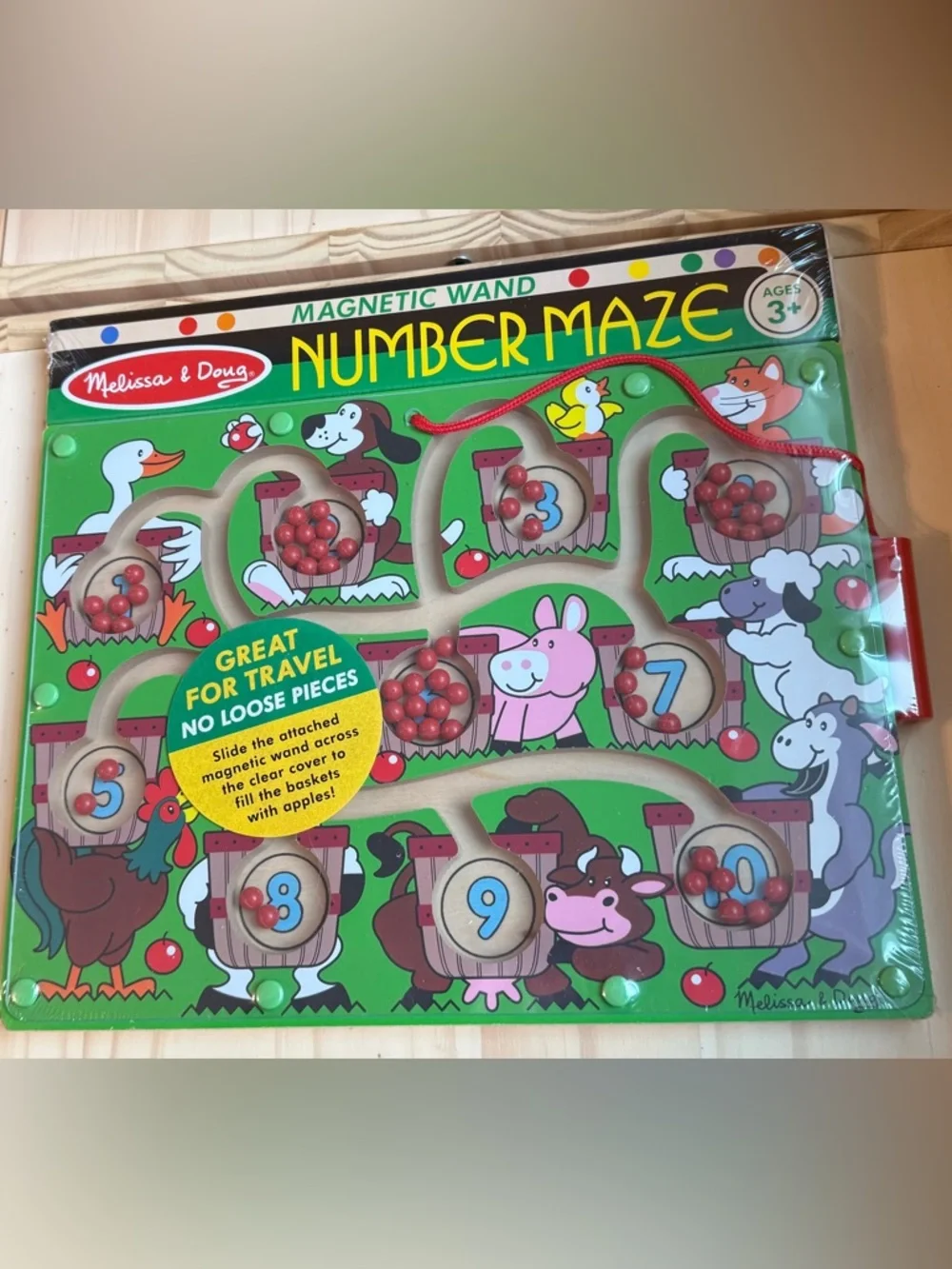 Melissa & Doug Magnetic Wand Number Animal Maze NEW